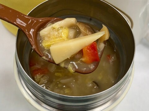 しめじと筍のまいたけスープ オートミール